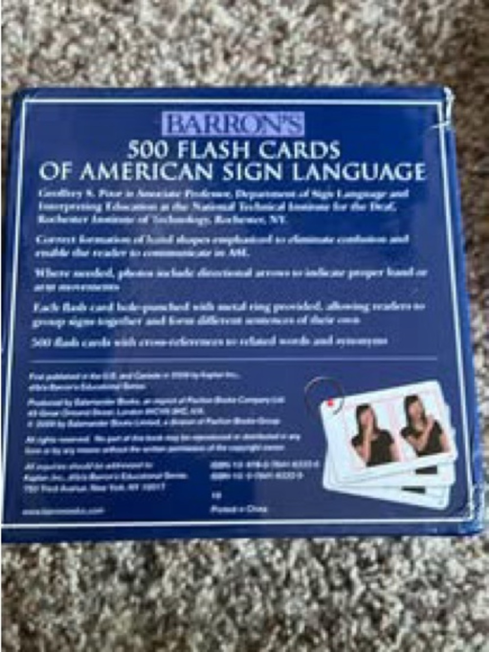 500 Flash Cards of American Sign Language - Blue
